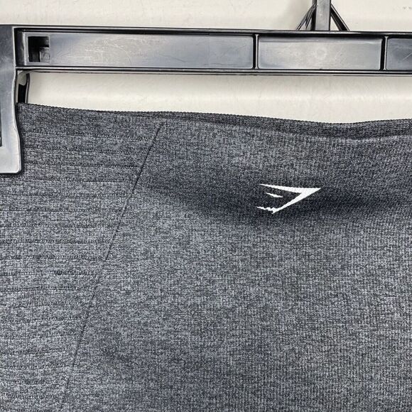 GYMSHARK Leggings Womens XS Crop High Waisted DRY Seamless Gray Athletic Workout - Picture 8 of 10